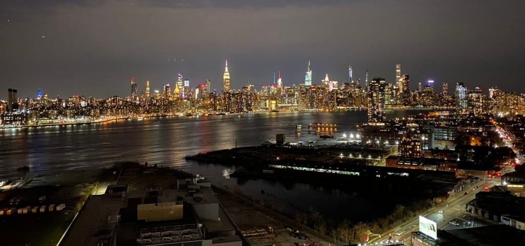 Manhattan skyline from Westlight Rooftop, Williamsburg NY